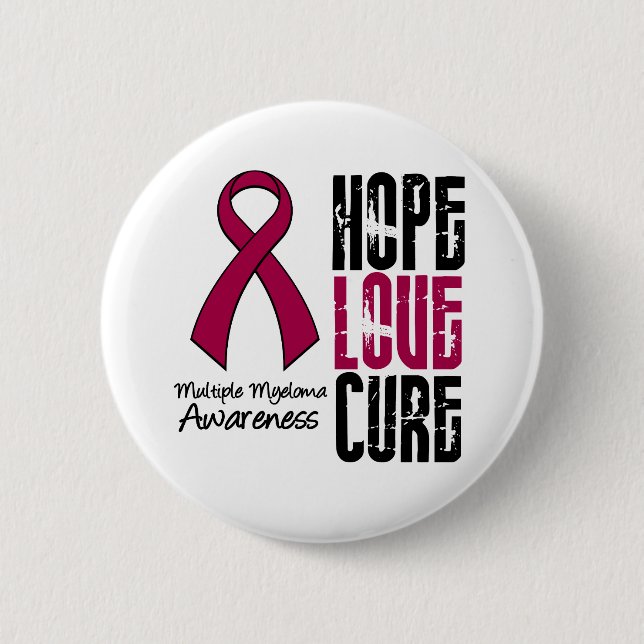 Badge Rond 5 Cm Myélome multiple Cancer Hope Love Cure Ribbon (Devant)