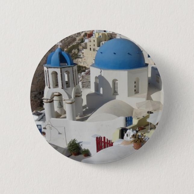 Badge Rond 5 Cm Mykonos Grèce Travel (Devant)