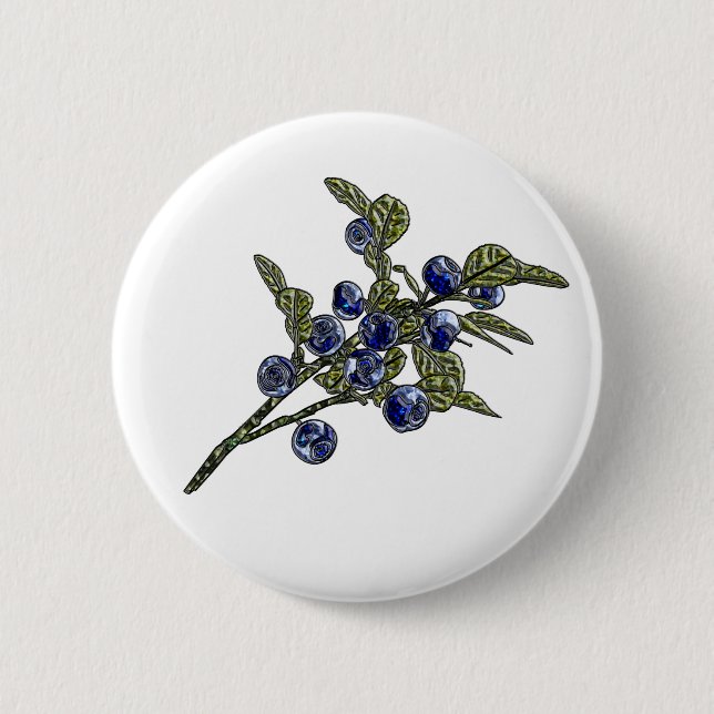 Badge Rond 5 Cm Myrtille (Devant)