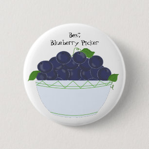 Badge Rond 5 Cm Myrtilles - Meilleur cueilleur de myrtilles