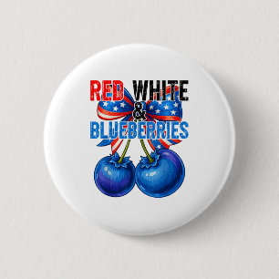 Badge Rond 5 Cm Myrtilles Rouge Blanc Drôle Patriotique Rétro Hu É