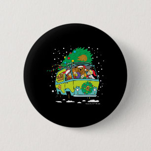 Badge Rond 5 Cm Mystère Machine de Noël Scooby Doo