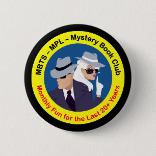 Badge Rond 5 Cm Mystery Book Club Celebration Pin - 20 ans et plus