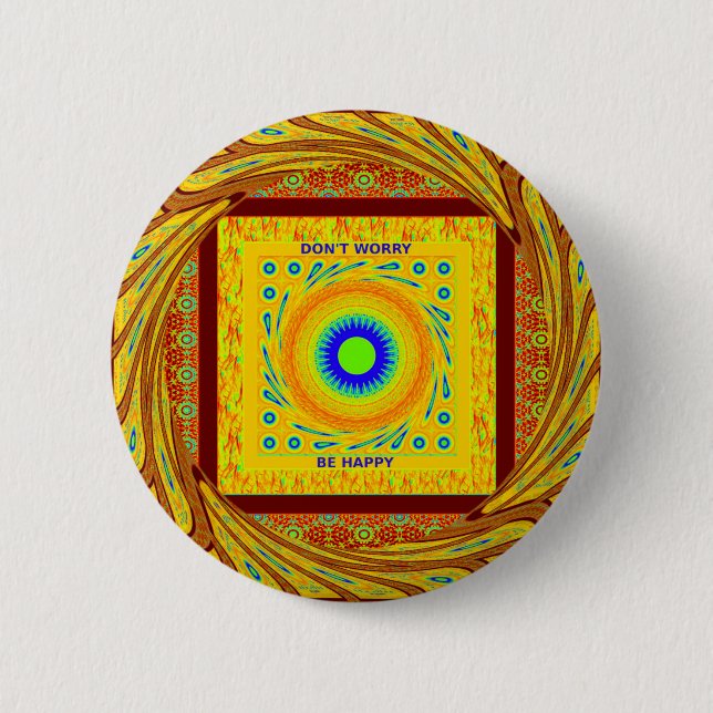 Badge Rond 5 Cm Mystic African Eye Wall Art : A Cyan Regard (Devant)
