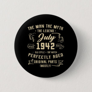Badge Rond 5 Cm Mythe de l'homme homme légende Juillet 1942 80e an