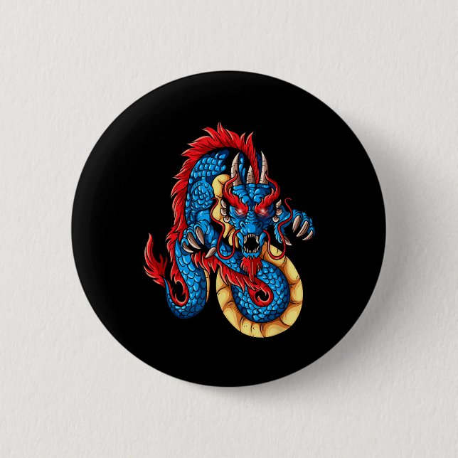 Badge Rond 5 Cm Mythical Creatures China New Year Chinese New Year (Devant)
