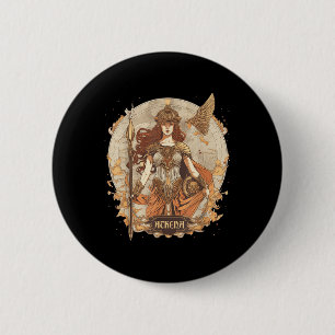 Badge Rond 5 Cm Mythologie Grecque_ Athéna, Déesse De La Sagesse E