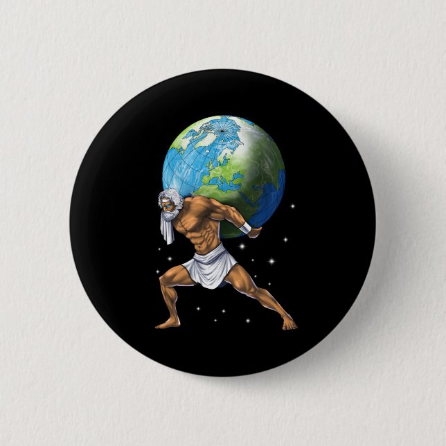 Badge Rond 5 Cm Mythologie grecque Dieu Atlas (Devant)