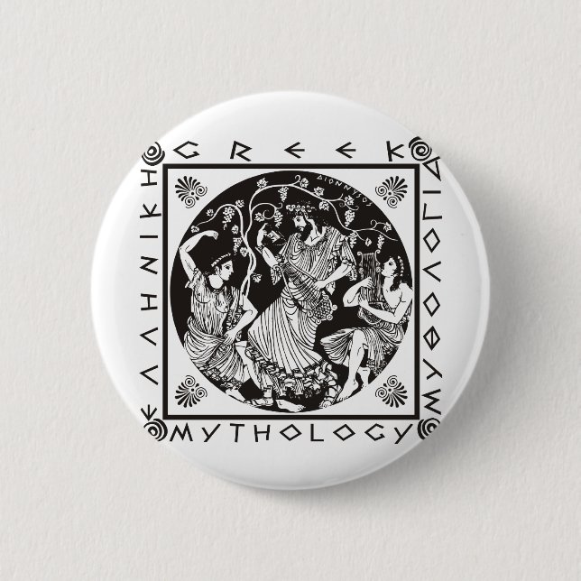 Badge Rond 5 Cm Mythologie grecque - noir (Devant)