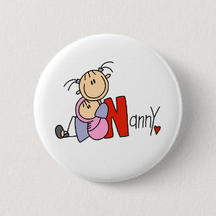 Badge Rond 5 Cm N est pour Nounou