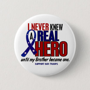 Badge Rond 5 Cm N'a jamais connu un frère du héros 2 (soutenez n