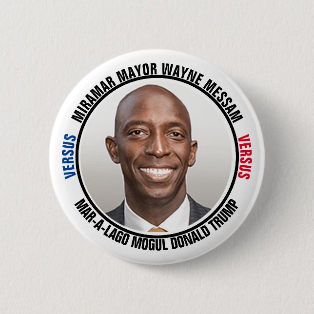 Badge Rond 5 Cm Nabab de maire Versus Mars-un-Lago de Miramar (Devant)