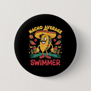Badge Rond 5 Cm Nageur Nacho Moyen Cinq De Mayo Natation Mexicaine