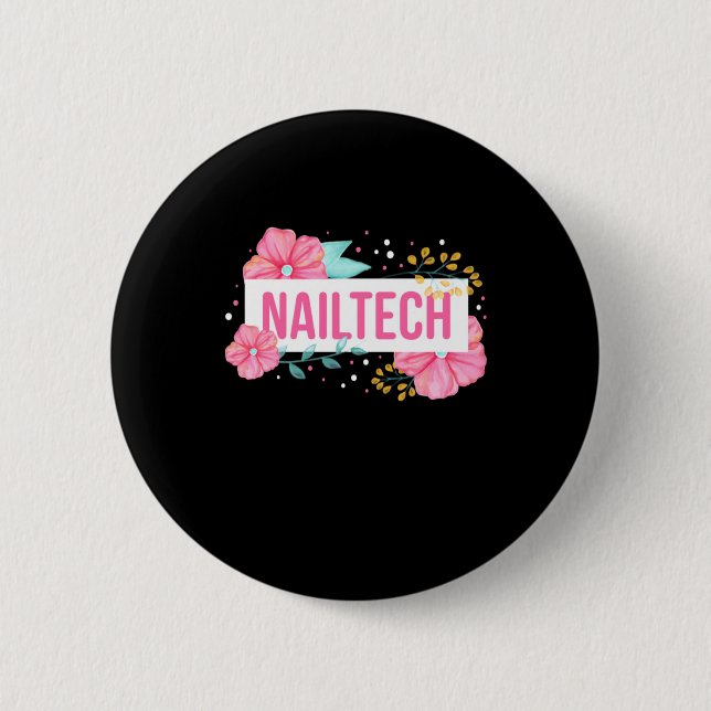 Badge Rond 5 Cm Nail Tech Flower (Devant)