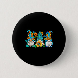 Badge Rond 5 Cm Nains Mignons Avec Jardinier Papillon Tournesol Ét