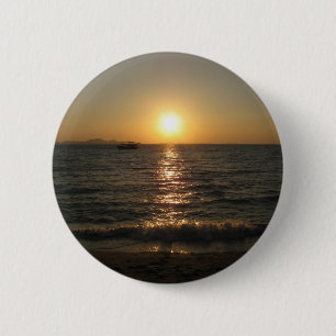 Badge Rond 5 Cm Naklua Beach Sunset .. Pattaya, Chonburi, Thaïland