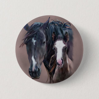 Badge Rond 5 Cm Nakota Mare et Foal