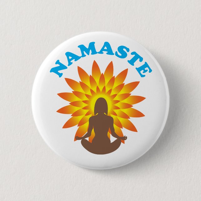 Badge Rond 5 Cm Namaste (Devant)