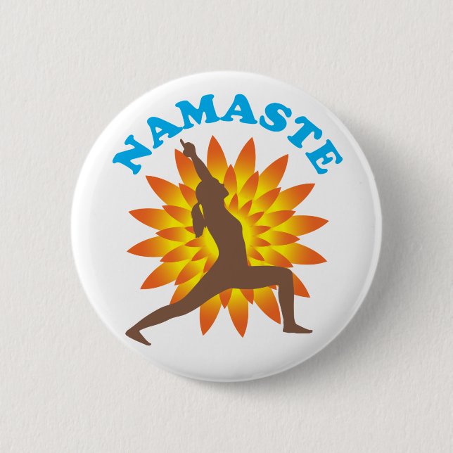 Badge Rond 5 Cm Namaste (Devant)