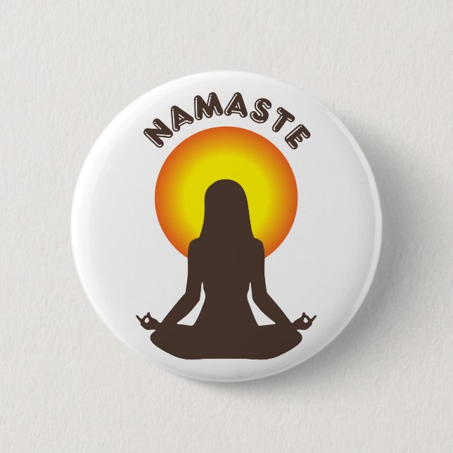 Badge Rond 5 Cm Namaste (Devant)