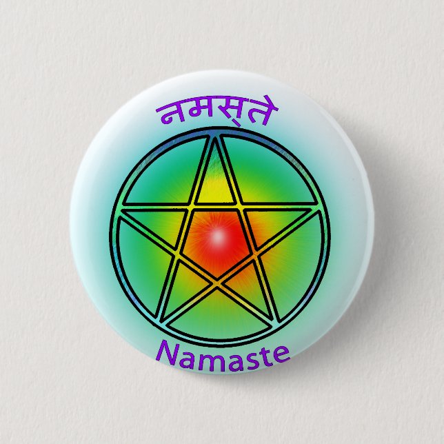 Badge Rond 5 Cm Namaste (Devant)