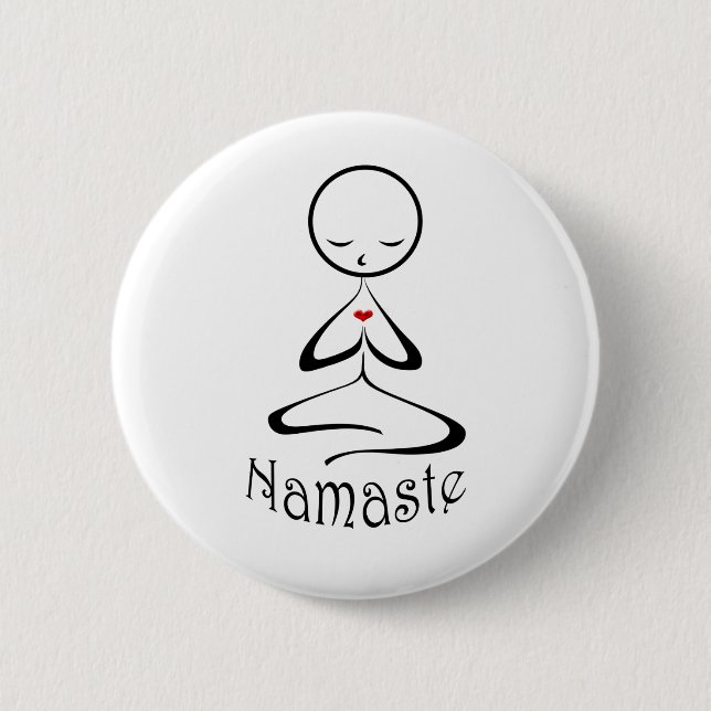 Badge Rond 5 Cm Namaste (Devant)