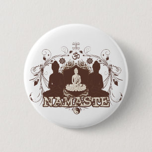 Badge Rond 5 Cm Namaste Bouddha