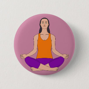 Badge Rond 5 Cm Namaste Breath Yoga
