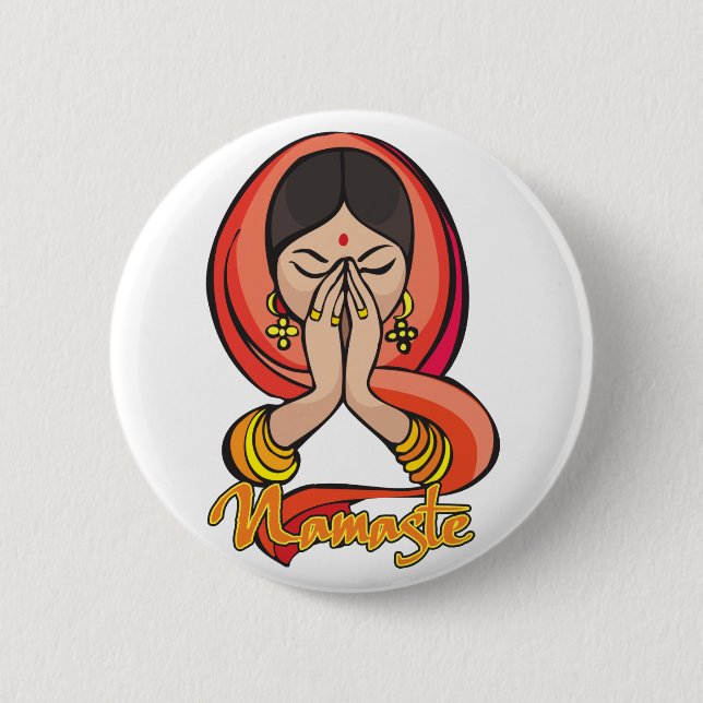Badge Rond 5 Cm Namaste indou (Devant)