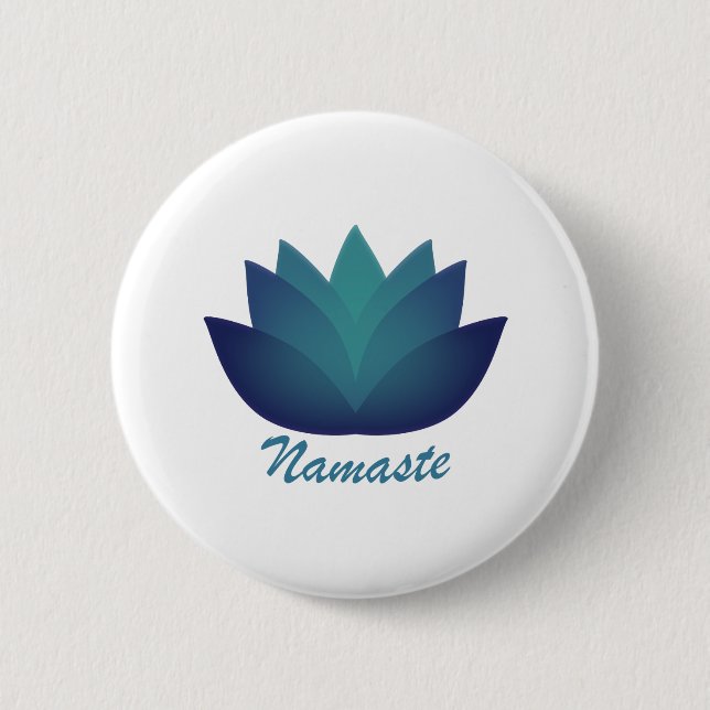 Badge Rond 5 Cm Namaste Lotus Flower (Devant)