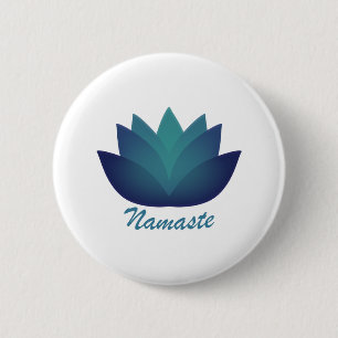 Badge Rond 5 Cm Namaste Lotus Flower