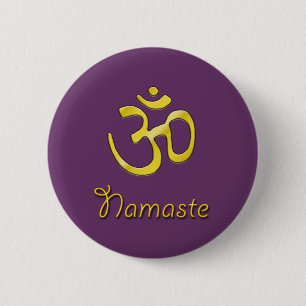Badge Rond 5 Cm Namaste Om Crown chakra/DO-IT-YOURSELF Arrière - p