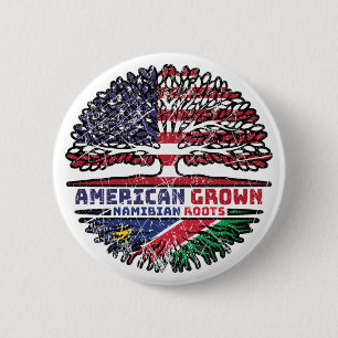Badge Rond 5 Cm Namibie Etats-Unis drapeau des racines d'arbres