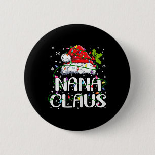 Badge Rond 5 Cm Nana Claus Lumières Noël Pyjama Famille Correspond
