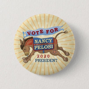 Badge Rond 5 Cm Nancy Pelosi pour l'âne 2020 de président