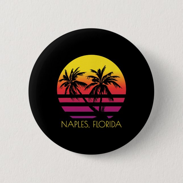 Badge Rond 5 Cm Naples Floride (Devant)