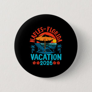 Badge Rond 5 Cm Naples Floride 2026 Vacances en famille Plage Été