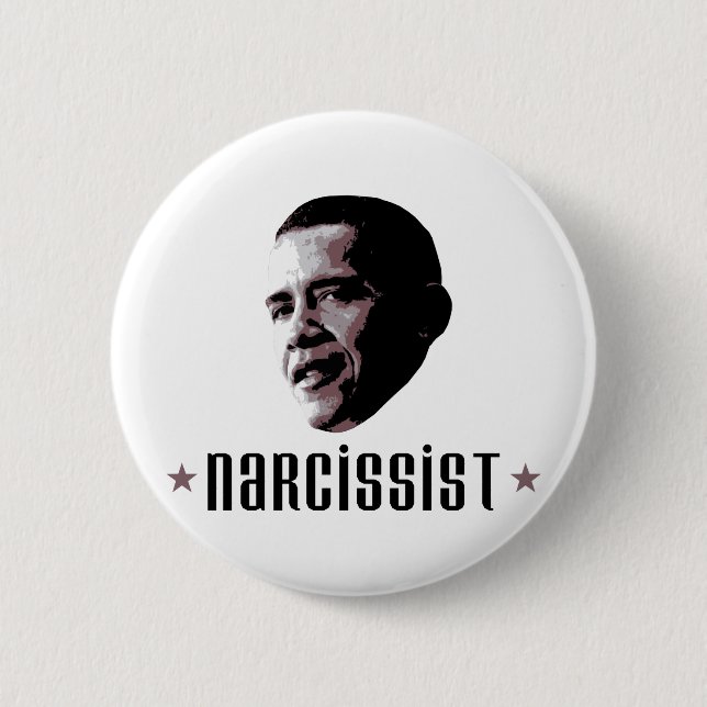 Badge Rond 5 Cm Narcissist de Barack Obama (Devant)