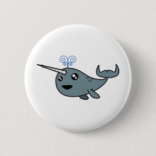 Badge Rond 5 Cm Narwhal !