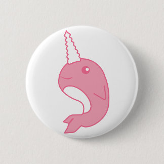 Badge Rond 5 Cm Narwhal rose