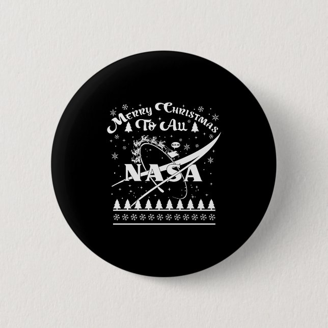 Badge Rond 5 Cm Nasa Merry Christmas To All Ugly Sweater Logo With (Devant)