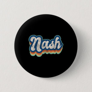 Badge Rond 5 Cm Nash Prénom Garçon Style Vintage les années 70 80s