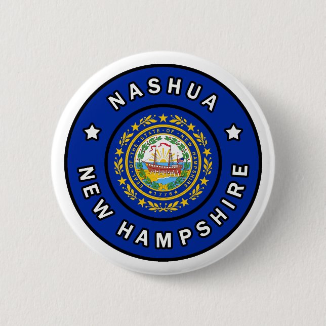 Badge Rond 5 Cm Nashua New Hampshire (Devant)