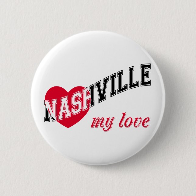 Badge Rond 5 Cm Nashville mon amour (Devant)