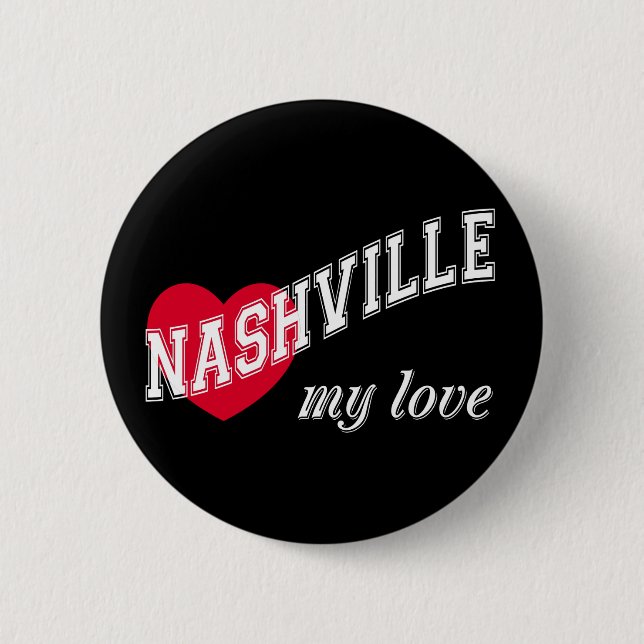 Badge Rond 5 Cm Nashville mon amour (Devant)