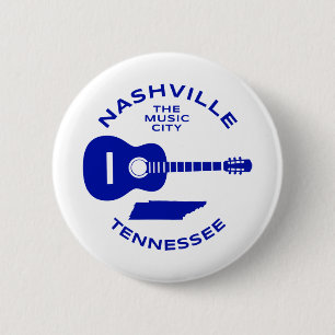 Badge Rond 5 Cm Nashville Tennessee La Ville De La Musique