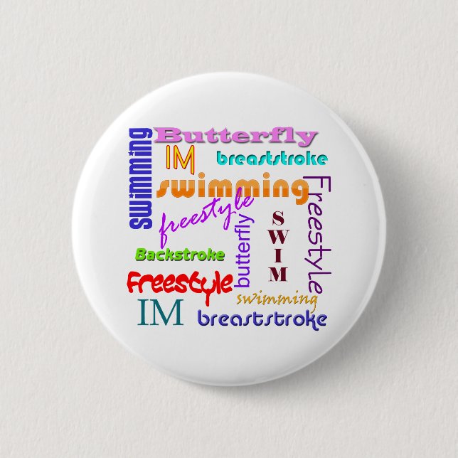 Badge Rond 5 Cm Natation partout (Devant)