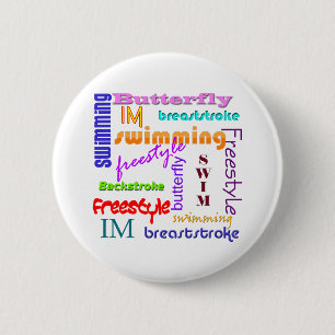 Badge Rond 5 Cm Natation partout