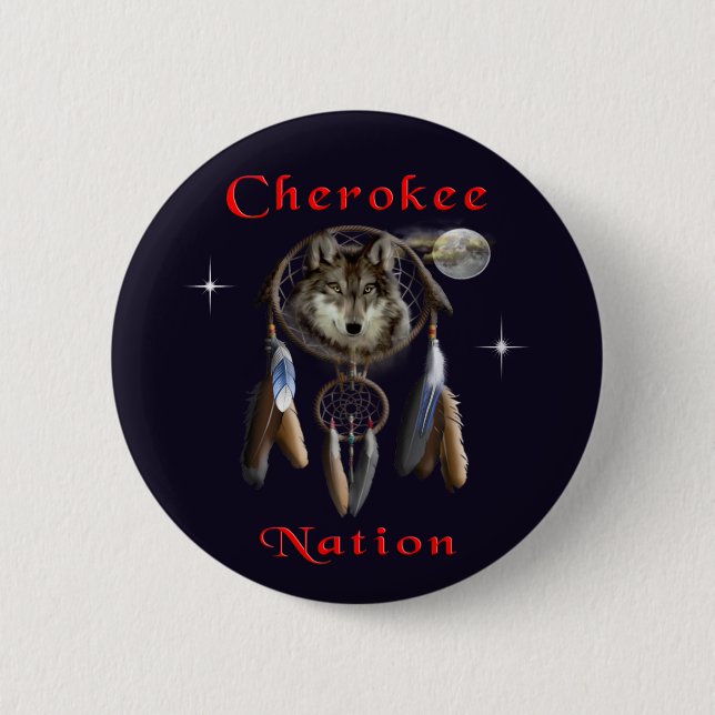 Badge Rond 5 Cm Nation cherokee (Devant)
