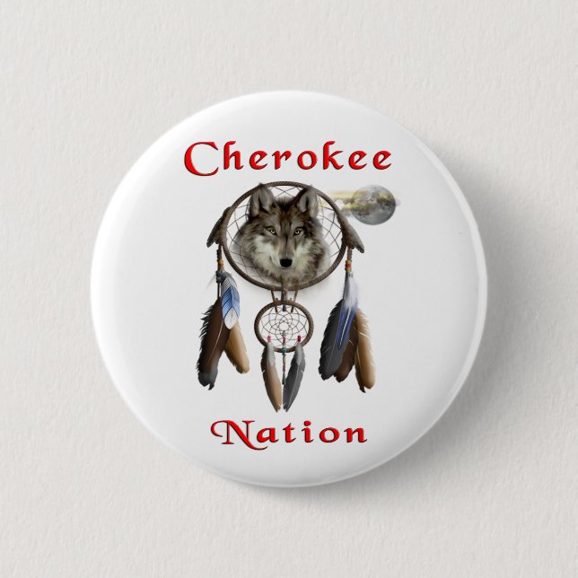Badge Rond 5 Cm Nation cherokee (Devant)